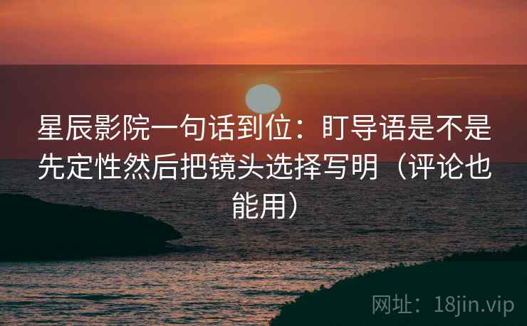 星辰影院一句话到位：盯导语是不是先定性然后把镜头选择写明（评论也能用）